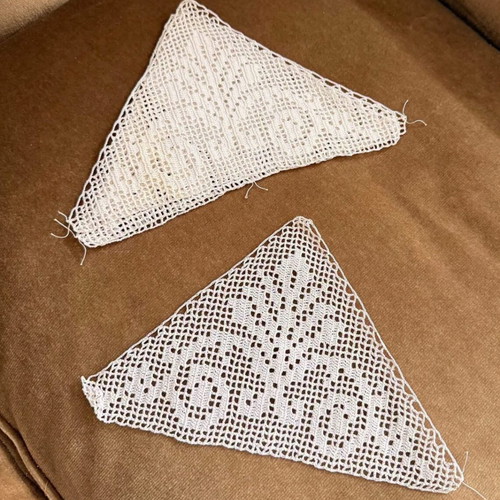 Handmade lace set, like new, 4 pieces 20x20 cm