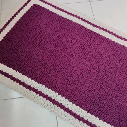 Handmade knitted rug like new, 180x65 cm, pure wool
