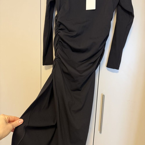 P.A.R.O.S.H. black maxi dress new with draped details