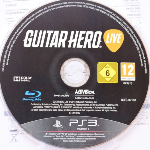 Guitar Hero Live PS3 game used, rhythm music
