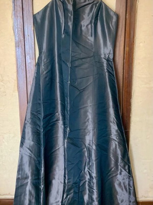 Monsoon evening set long satin backless dress with shawl like new brown