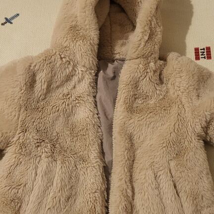 Zara fur jacket for girls, 3-4 years, cappuccino color