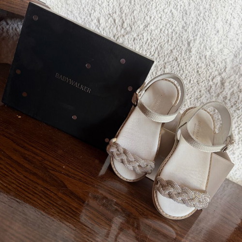 Babywalker leather sandals size 25 used, white summer shoes