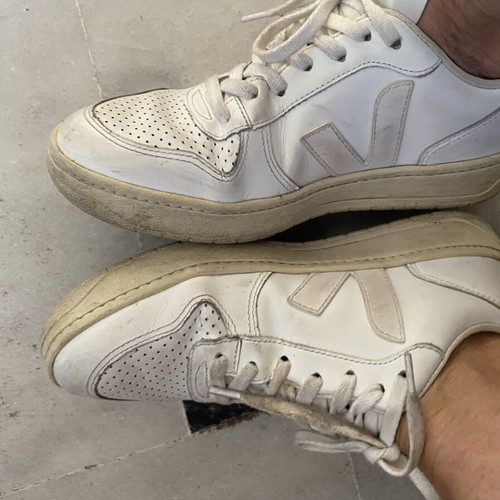 Veja sneakers size 39 used, white with beige sole