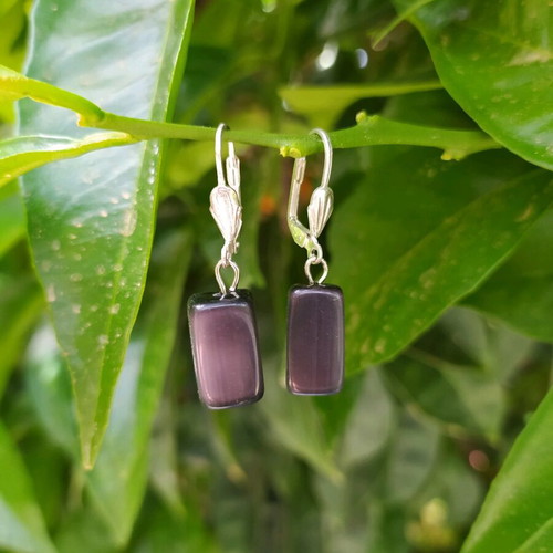 Handmade earrings with cat's eye like new