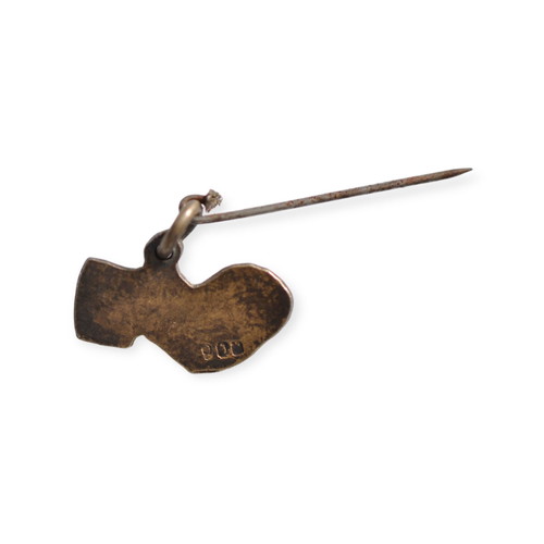 Silver Tsarouhi pin used with enamel vintage