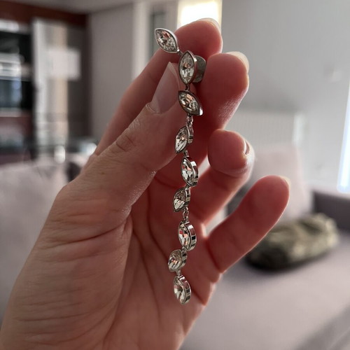 Rebecca Lumiere Crystal earrings, silver