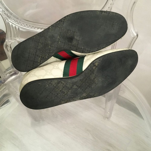 Gucci GG Monogram leather trainers EU37 used, beige
