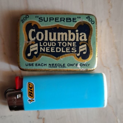 Columbia phonograph needles used, box with 40 pieces