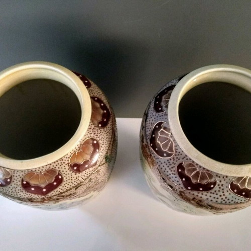 Royal Satsuma vases used, set of 2, height 31cm