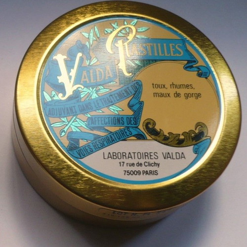 Vintage metal collectible tins Strepsils and Valda lozenges used, set of 3