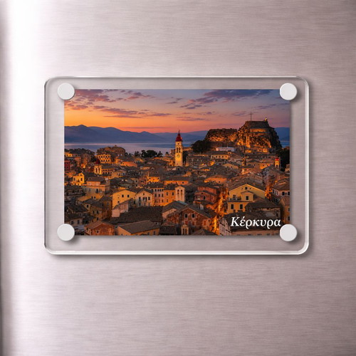 Acrylic fridge magnet 6x9cm – Corfu, Greek Summer collection