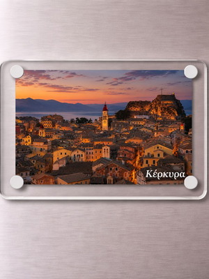 Acrylic fridge magnet 6x9cm – Corfu, Greek Summer collection