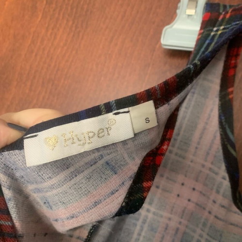 Checked dress like new with back opening, size S