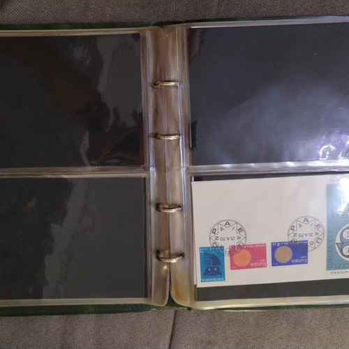 Album with 37 Greek First Day Covers like new, green leather