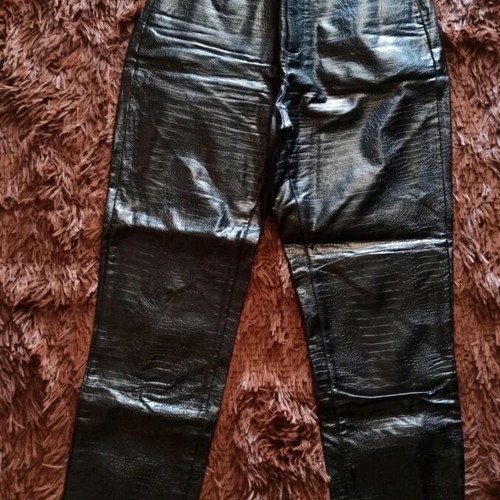 Toi & Moi Croco trousers with leather effect, ankle length, like new, black, size XS