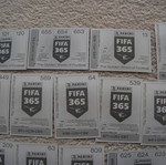 Panini FIFA 365 stickers like new, set of 32 with gold accents