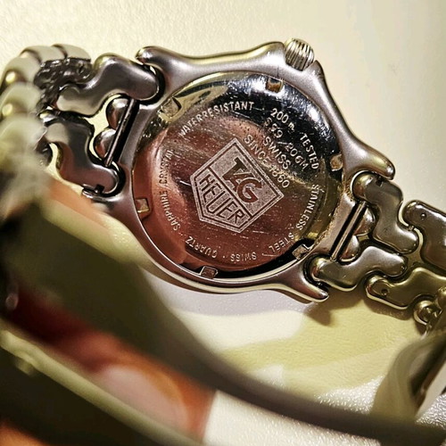 Tag Heuer men's wristwatch 1990 used, silver, non-working