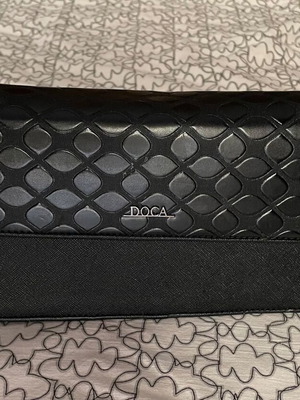Doca black clutch bag like new
