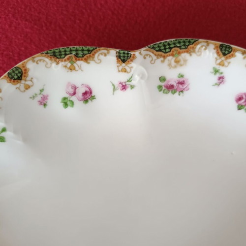 Limoges large serving plate like new, French porcelain early 20th century