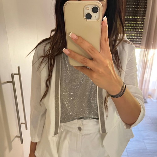 Trash & Luxury summer jacket new, size M, white with silver detail