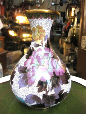Cloisonné vase used, handmade