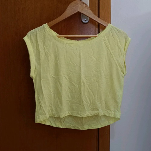 Bershka short-sleeve crop top used, yellow, size M 38 10