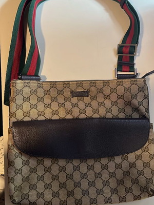 Gucci χιαστί τσάντα μεταχειρισμένη, μπεζ και καφέ