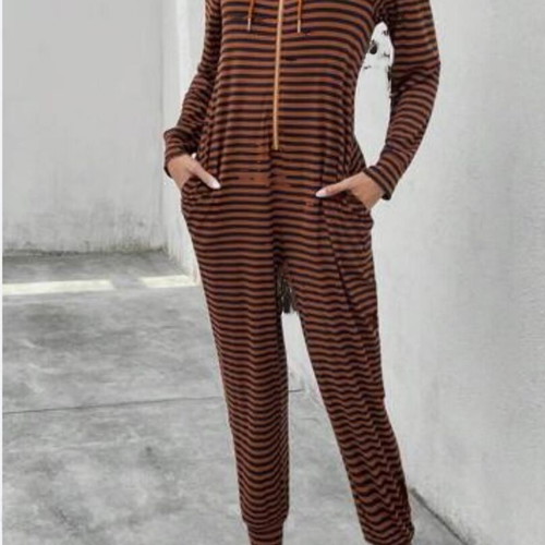 Striped jumpsuit new, size Medium