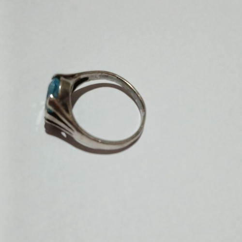 Silver ring 925 with natural blue topaz stone like new
