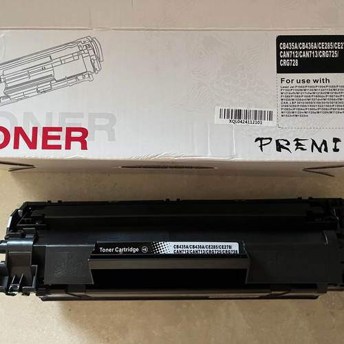 Toner compatible with HP and Canon printers like new, codes CB435A CB436A CE285A CE278A CRG725 CRG728