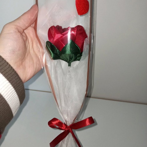 Rose flower new, made of ribbon