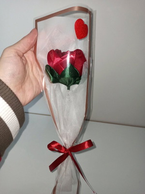 Rose flower new, made of ribbon