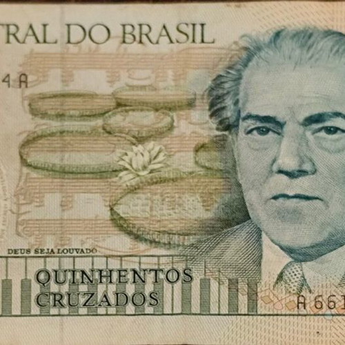 Brazil 500 Cruzados banknote used