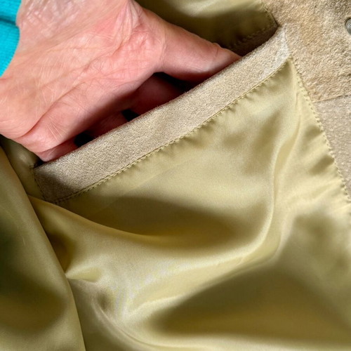 Leather jacket castor like new, beige