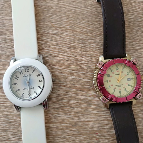 Women's watches like new, modern navy design, set of 2