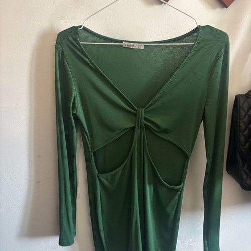 Green short dress like new, size M