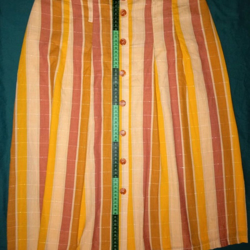 Sézane midi skirt used, cotton, yellow and orange, size 40/42