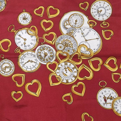 Maurice Lacroix rare scarf "Love of Clocks" like new, silk