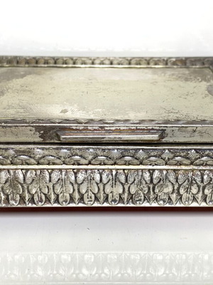 Metal Art Deco Silver Plated Jewelry Box used