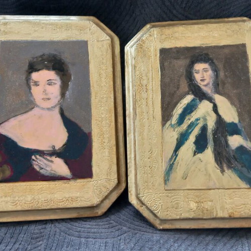 Vintage wooden frames used, painted and restored