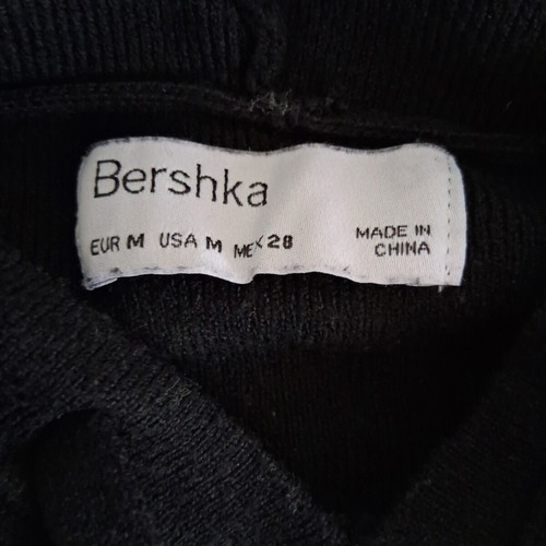 Bershka Crop Sleeveless Hoodie Like New Black