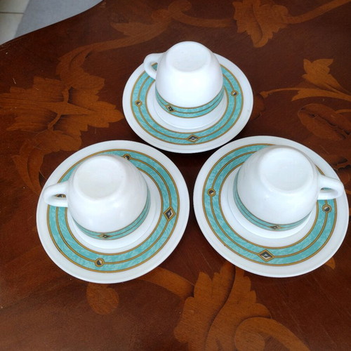 Set of 3 cups with saucers like new, Spain