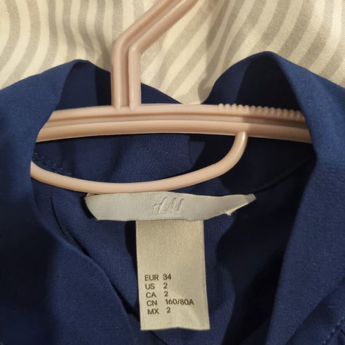 H&M Sleeveless Short Dress With Neck Tie Used, Blue