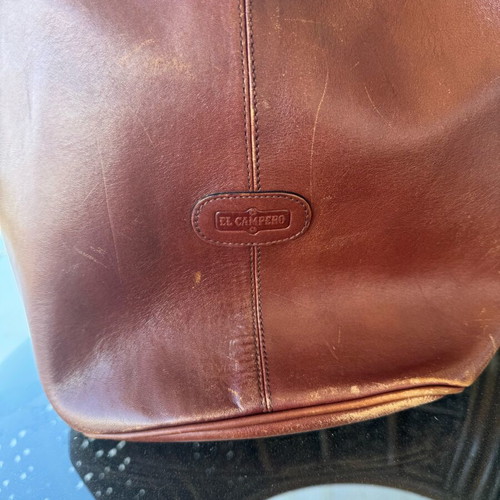 Vintage El Campero shoulder bag made of real leather, like new, brown