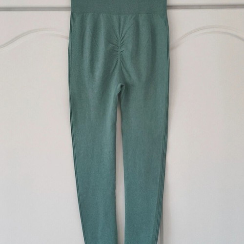 Seamless sports leggings petrol high waisted scrunch butt one size new
