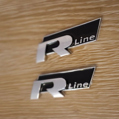 3D RLine car stickers set for Golf plastic chrome new, 2 pieces