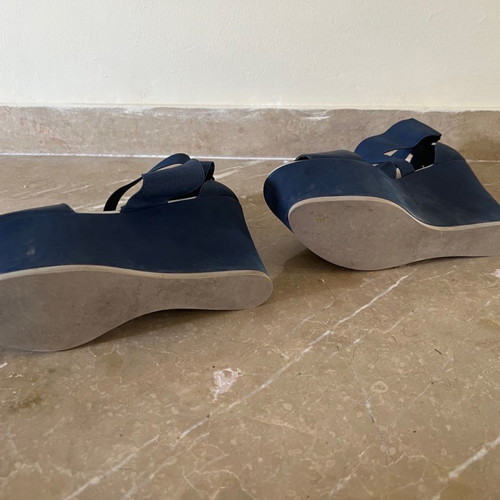 Other Stories blue platform shoes size 39 used, 11cm