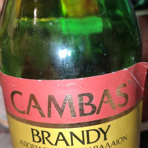 Cambas Brandy bottle used, aged wine distillate