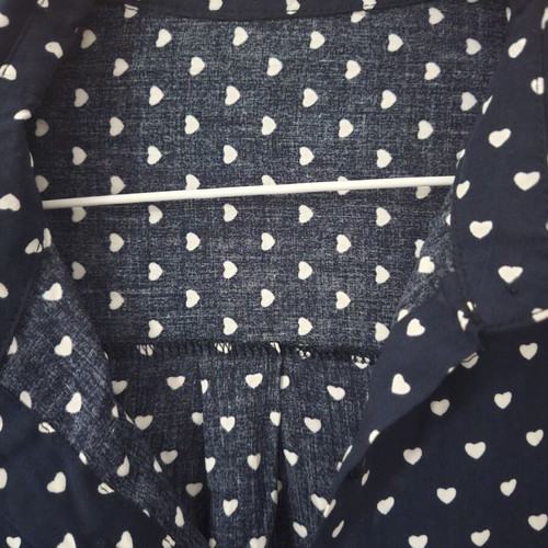 Women's shirt dark blue with white hearts size medium new